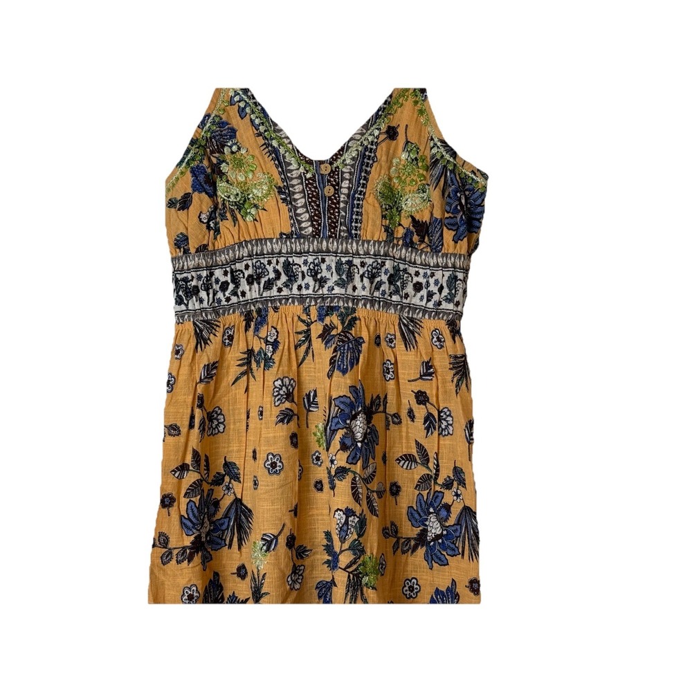 RAGA Neha  Floral Embroidered Mini Dress Women's Sz M NWT Boho‎ R4457 Smocking
